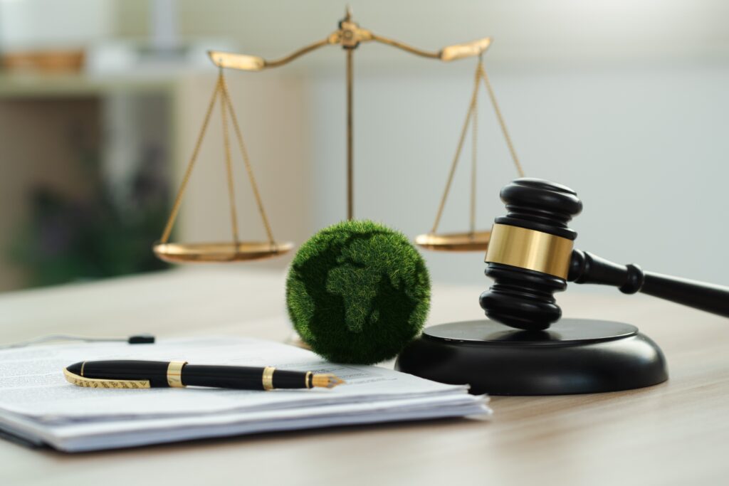 Law,International,Environmental,Concept.world,And,Wooden,Gavel,With,A,Golden